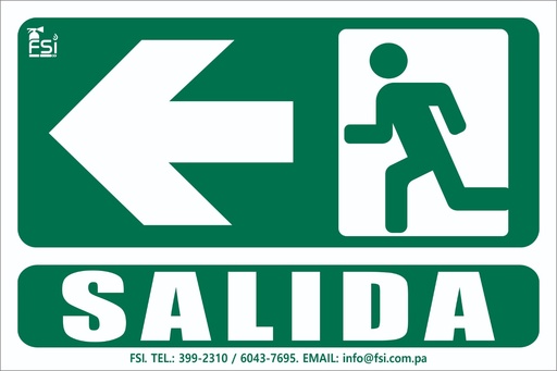 SEÑALIZACION FOTOLUMINISCENTE DE SALIDA LH -TAMAÑO (6" X 10")
