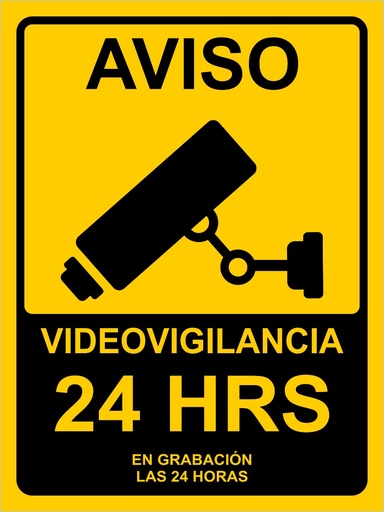 SEÑALIZACIÓN DE AVISO VIDEOVIGILANCIA -TAMAÑO (8" X 12")