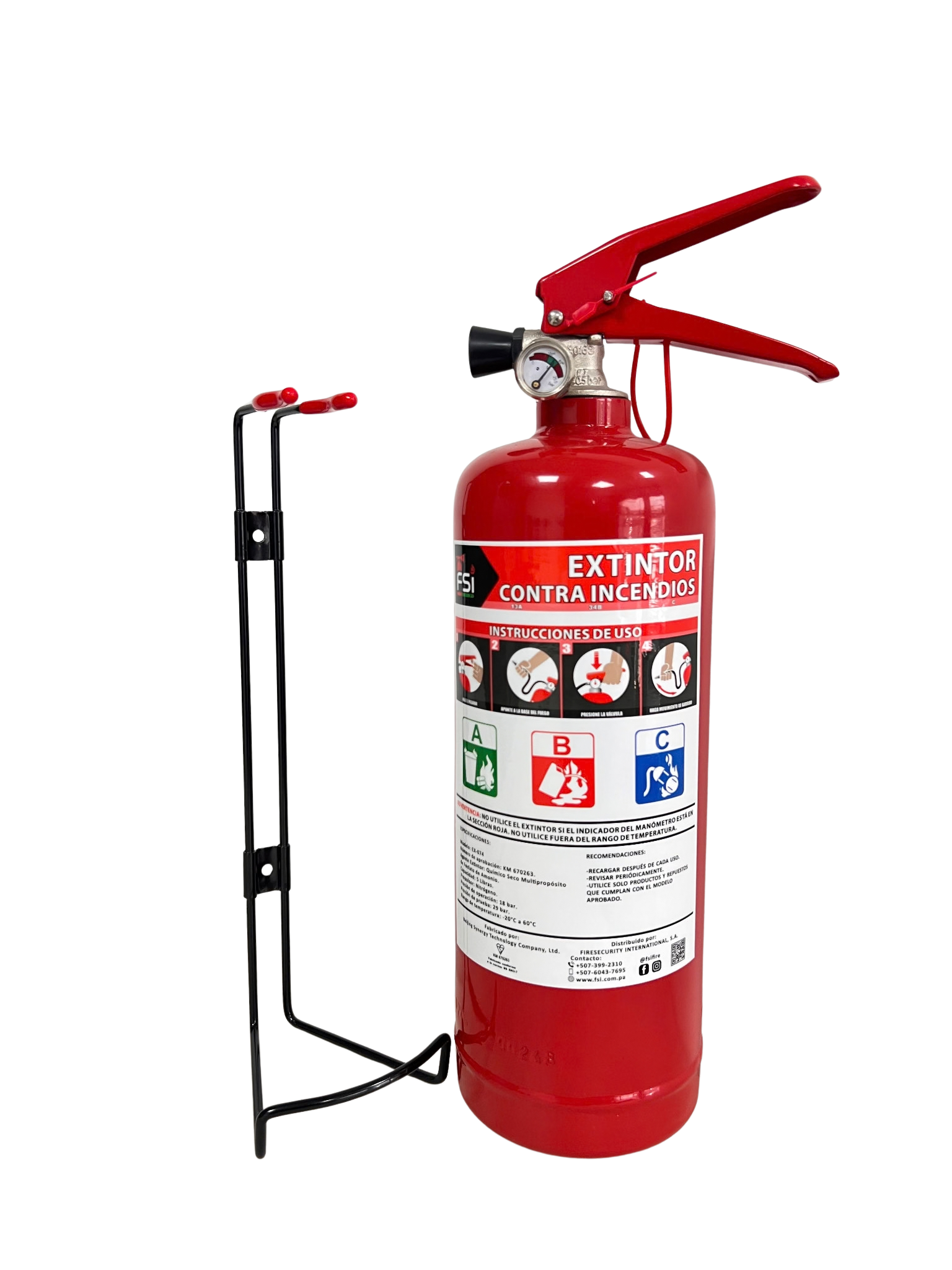 Extintor recargable FSI ABC de 5 lb