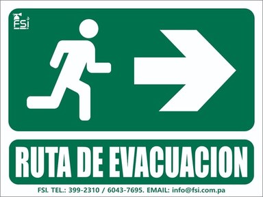 SEÑALIZACION FOTOLUMINISCENTE RUTA DE EVACUACION RH -TAMAÑO (6" X 8")