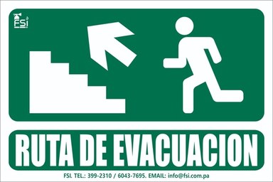 SEÑALIZACION FOTOLUMINISCENTE DE RUTA DE EVACUACION SUBIENDO ESCALERA LH -TAMAÑO (6" X 8")