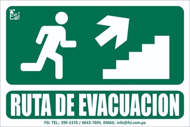 SEÑALIZACION FOTOLUMINISCENTE DE RUTA DE EVACUACION SUBIENDO ESCALERA RH -TAMAÑO (6" X 8")