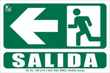 SEÑALIZACION FOTOLUMINISCENTE DE SALIDA LH -TAMAÑO (6" X 10")