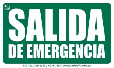 SEÑALIZACION FOTOLUMINISCENTE DE SALIDA DE EMERGENCIA -TAMAÑO (8" X 12")