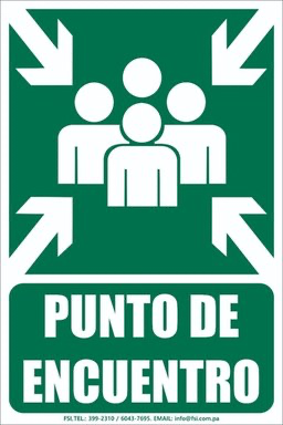 Letrero de Punto de Encuentro 24" x 36" con Poste de 10 pies y Base de Fijación