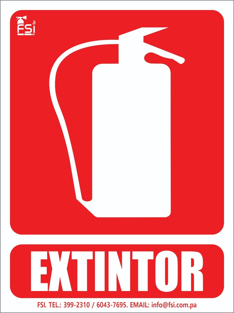 Señal Fotoluminiscente de Extintor 6" x 8"