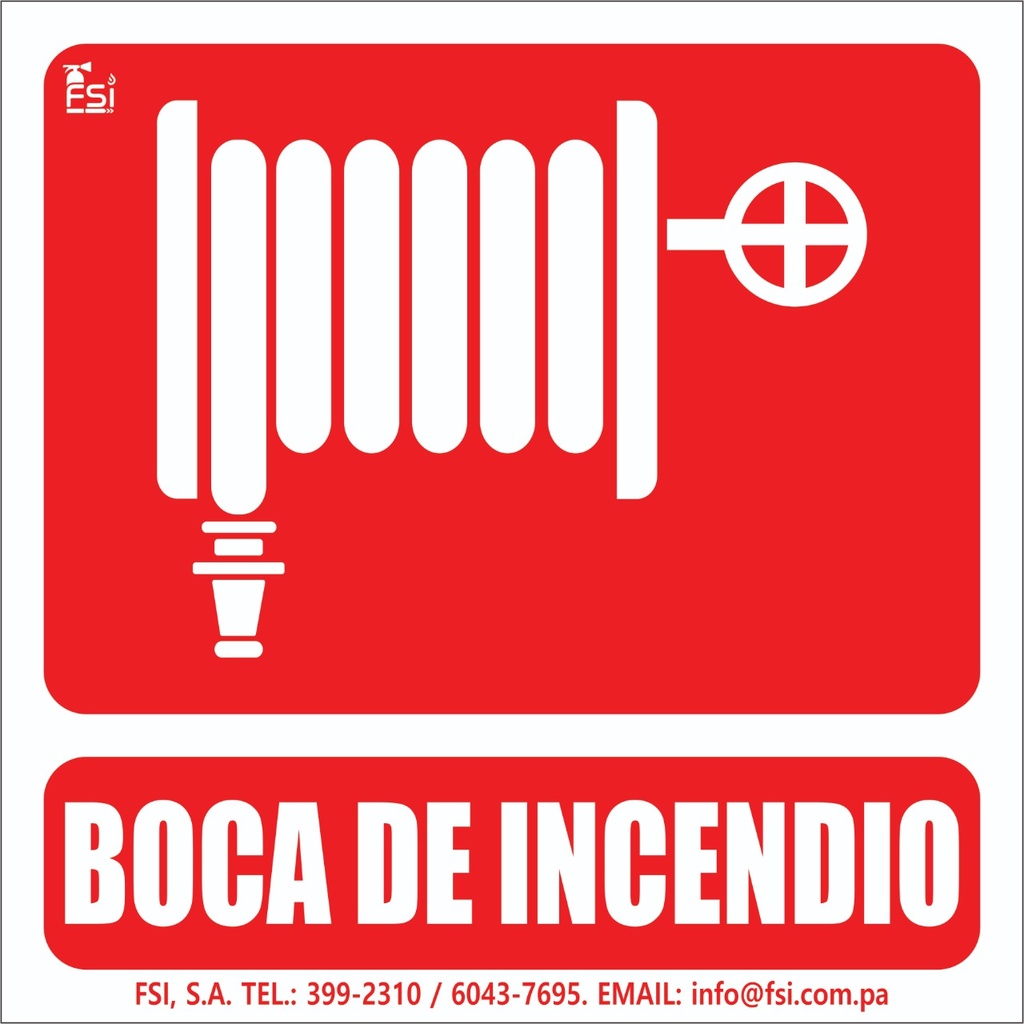 Señal Fotoluminiscente de Boca de Incendio 6" x 6"