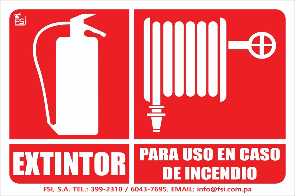 SEÑALIZACION FOTOLUMINISCENTE DE GABINETE CON EXTINTOR -TAMAÑO (8" X 12")