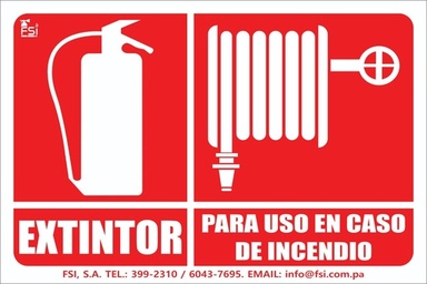 Señal Fotoluminiscente de Gabinete con Extintor 8" x 12"