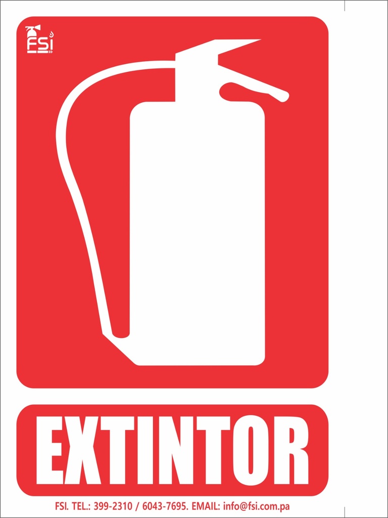 Señal Fotoluminiscente de Extintor Tipo Bandera 8" x 12"