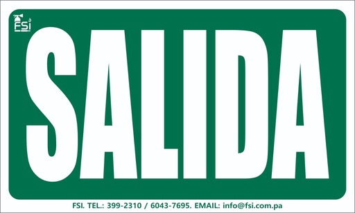 SEÑALIZACION FOTOLUMINISCENTE DE SALIDA 6"x10"