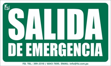 SEÑALIZACION FOTOLUMINISCENTE DE SALIDA DE EMERGENCIA -TAMAÑO (8" X 12")