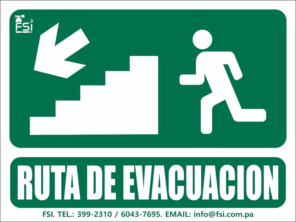 SEÑALIZACION FOTOLUMINISCENTE DE RUTA DE EVACUACION BAJANDO ESCALERA LH