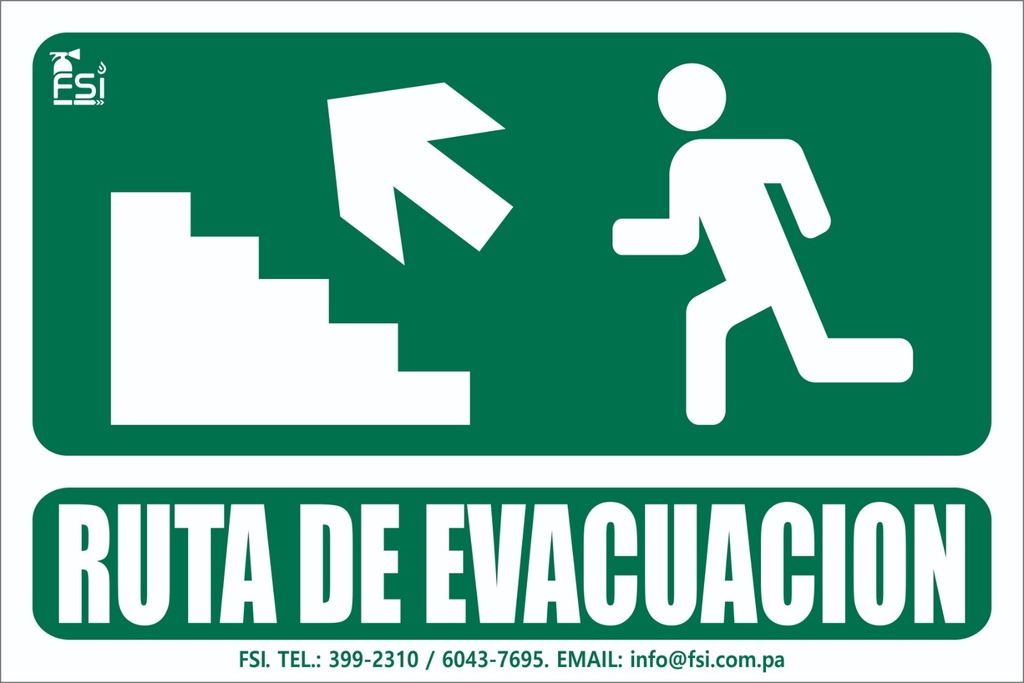 SEÑALIZACION FOTOLUMINISCENTE DE RUTA DE EVACUACION SUBIENDO ESCALERA LH