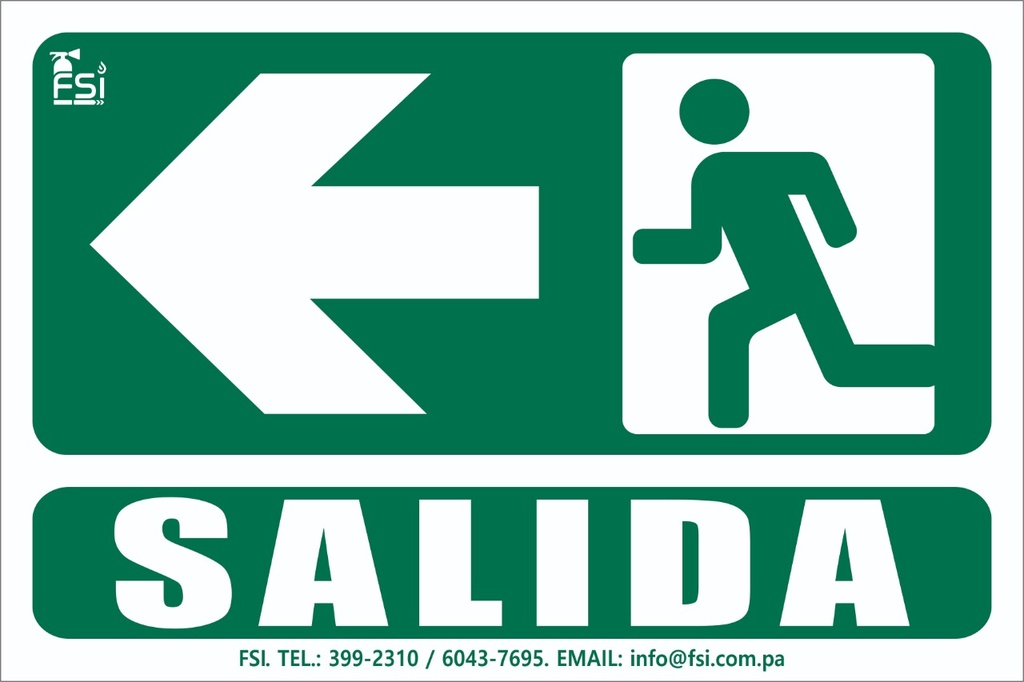 Señal Fotoluminiscente de Salida hacia la Izquierda 6" x 10"