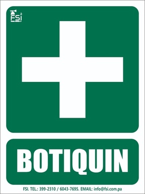 Señal Fotoluminiscente de Botiquín 6" x 8"
