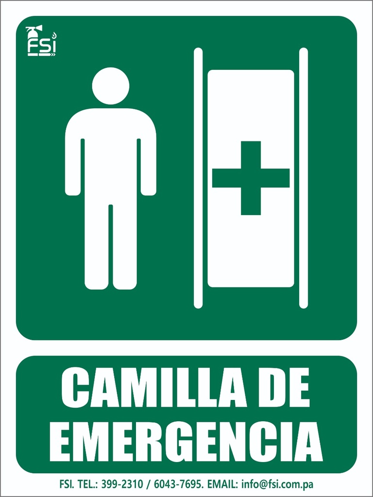 Señal Fotoluminiscente de Camilla 6" x 8"