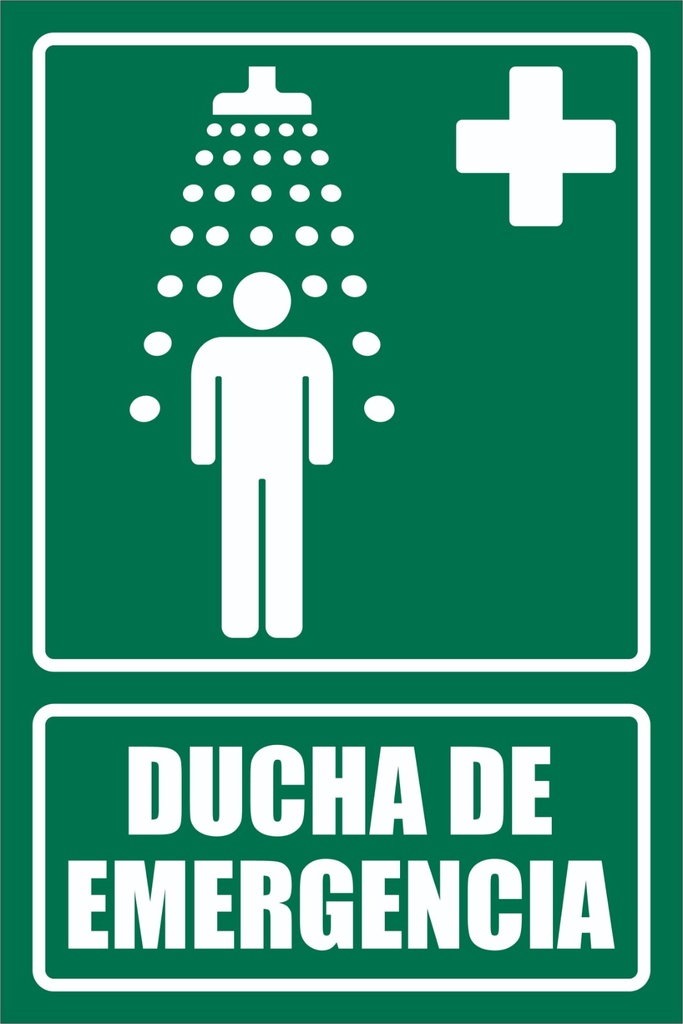 Señal Fotoluminiscente de Ducha de Emergencia 6" x 8"