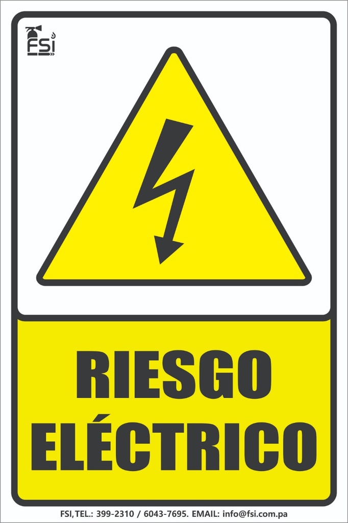 SEÑALIZACION DE RIESGO ELECTRICO TAMAÑO (8" X 12")