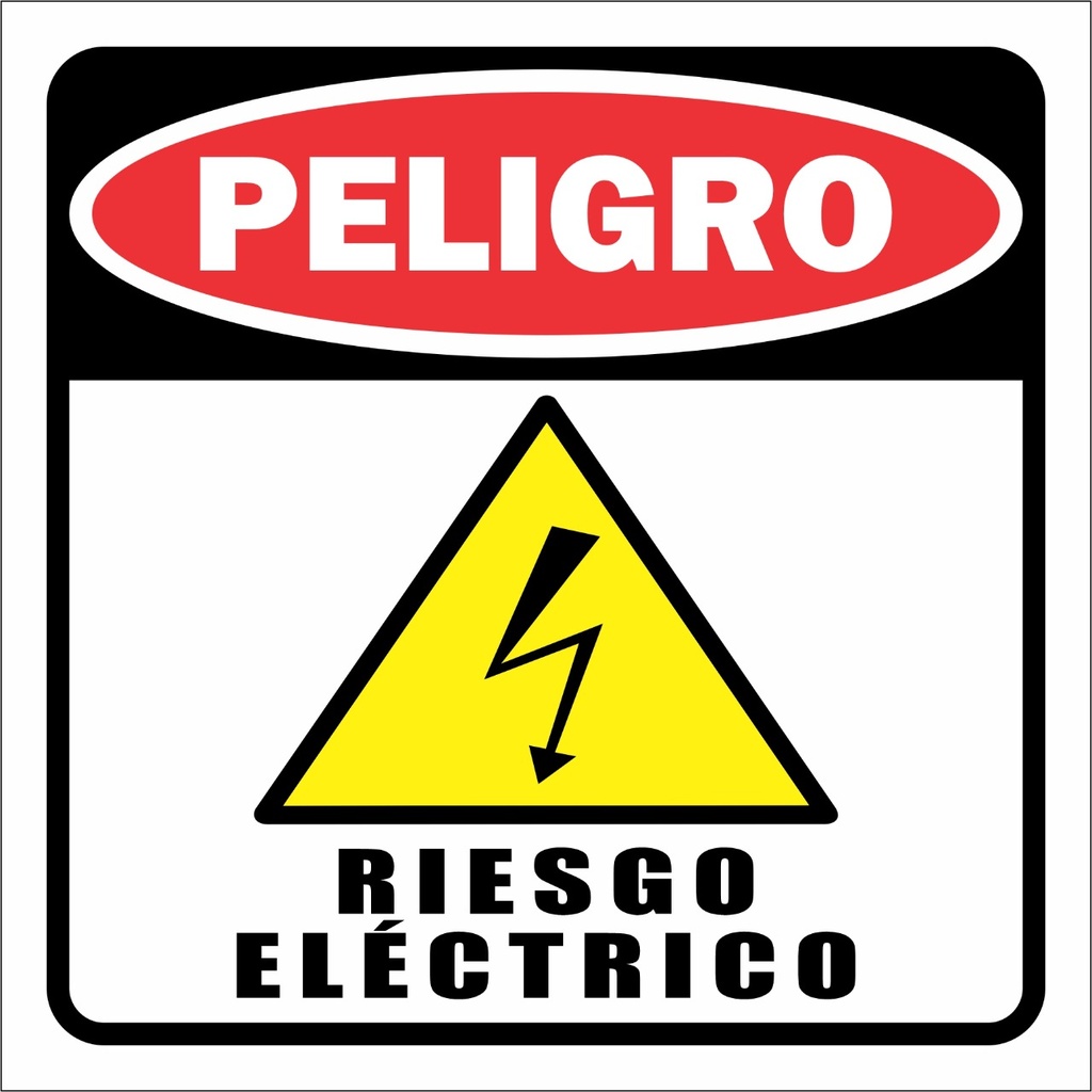 STIKER DE PELIGRO RIESGO ELECTRICO TAMAÑO 6" x 6"