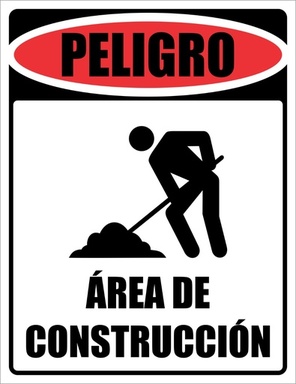 Señal de Peligro Área de Construcción 8" x 12"