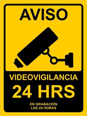 Señal de Aviso de Videovigilancia 8" x 12"