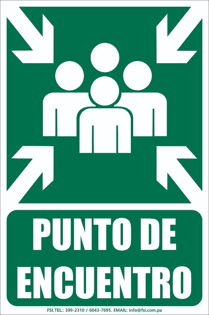 [SEV-027] LETRERO DE PUNTO DE ENCUENTRO EN PVC BLANCO -TAMAÑO (12" X 18")