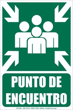 Letrero de Punto de Encuentro en PVC Blanco 12" x 18"