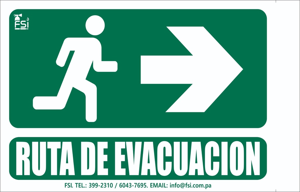 SEÑALIZACIÓN DE FOTOLUMINISCENTE RUTA DE EVACUACIÓN TIPO BANDERA