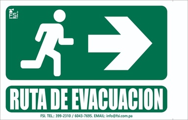 Señal Fotoluminiscente de Ruta de Evacuación Tipo Bandera 6" x 8"