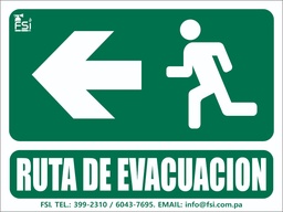 [SEV-010] SEÑALIZACION FOTOLUMINISCENTE DE RUTA DE EVACUACION LH 6"x8"
