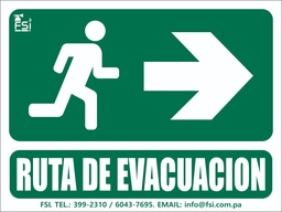 [SEV-001] SEÑALIZACION FOTOLUMINISCENTE RUTA DE EVACUACION RH 6"x8"