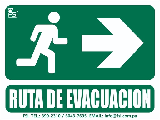 SEÑALIZACION FOTOLUMINISCENTE RUTA DE EVACUACION RH 6&quot;x8&quot;