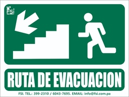 [SEV-012] SEÑALIZACION FOTOLUMINISCENTE DE RUTA DE EVACUACION BAJANDO ESCALERA LH 6"x8"
