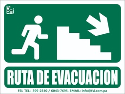 [SEV-029] SEÑALIZACION FOTOLUMINISCENTE DE RUTA DE EVACUACION BAJANDO ESCALERA RH 6"x8"