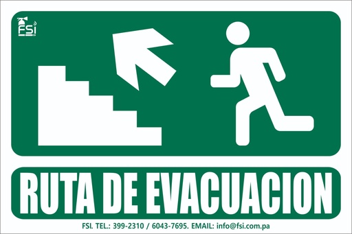 SEÑALIZACION FOTOLUMINISCENTE DE RUTA DE EVACUACION SUBIENDO ESCALERA LH 6&quot;x8&quot;