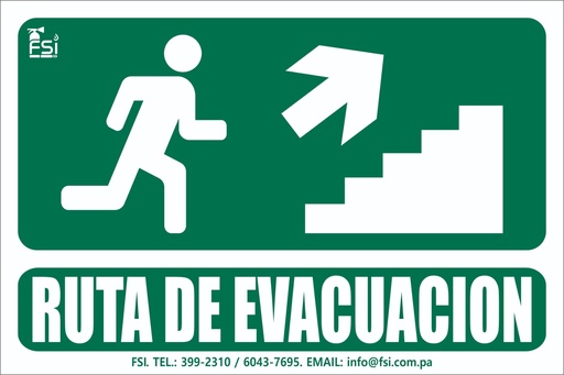 SEÑALIZACION FOTOLUMINISCENTE DE RUTA DE EVACUACION SUBIENDO ESCALERA RH