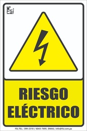 [AD-001] SEÑALIZACION DE RIESGO ELECTRICO TAMAÑO (8" X 12")