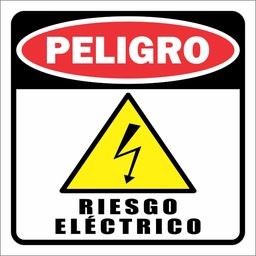 [AD-002] STIKER DE PELIGRO RIESGO ELECTRICO TAMAÑO 6" x 6"