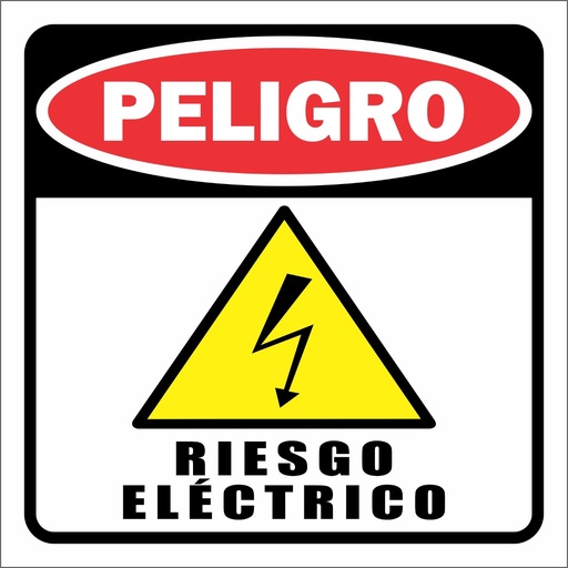STIKER DE PELIGRO RIESGO ELECTRICO 6&quot;X6&quot;