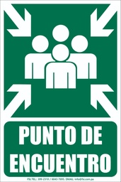 [SEV-027] LETRERO DE PUNTO DE ENCUENTRO EN PVC BLANCO 12"X18"