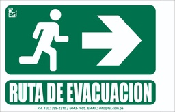[SEV-080] SEÑALIZACIÓN DE FOTOLUMINISCENTE RUTA DE EVACUACIÓN TIPO BANDERA -TAMAÑO (6" X 8")